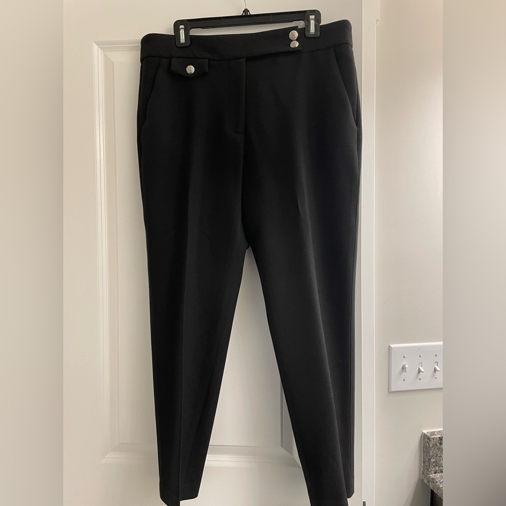 Veronica Beard Reno Crest Button Pant Black